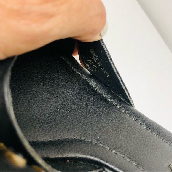 Amanda Smith Black Gold Aztec Beaded Sandals Heels - Picture 4 of 8